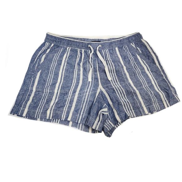4x$25 Nautica linen blend stripe  5 " shorts size XL - Picture 1 of 10